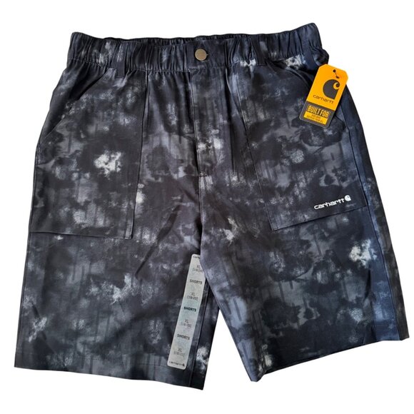 Carhartt Youth Kids Shorts Caviar Black Size $32 NWT Pockets Elastic Waist 8" - Picture 6 of 6